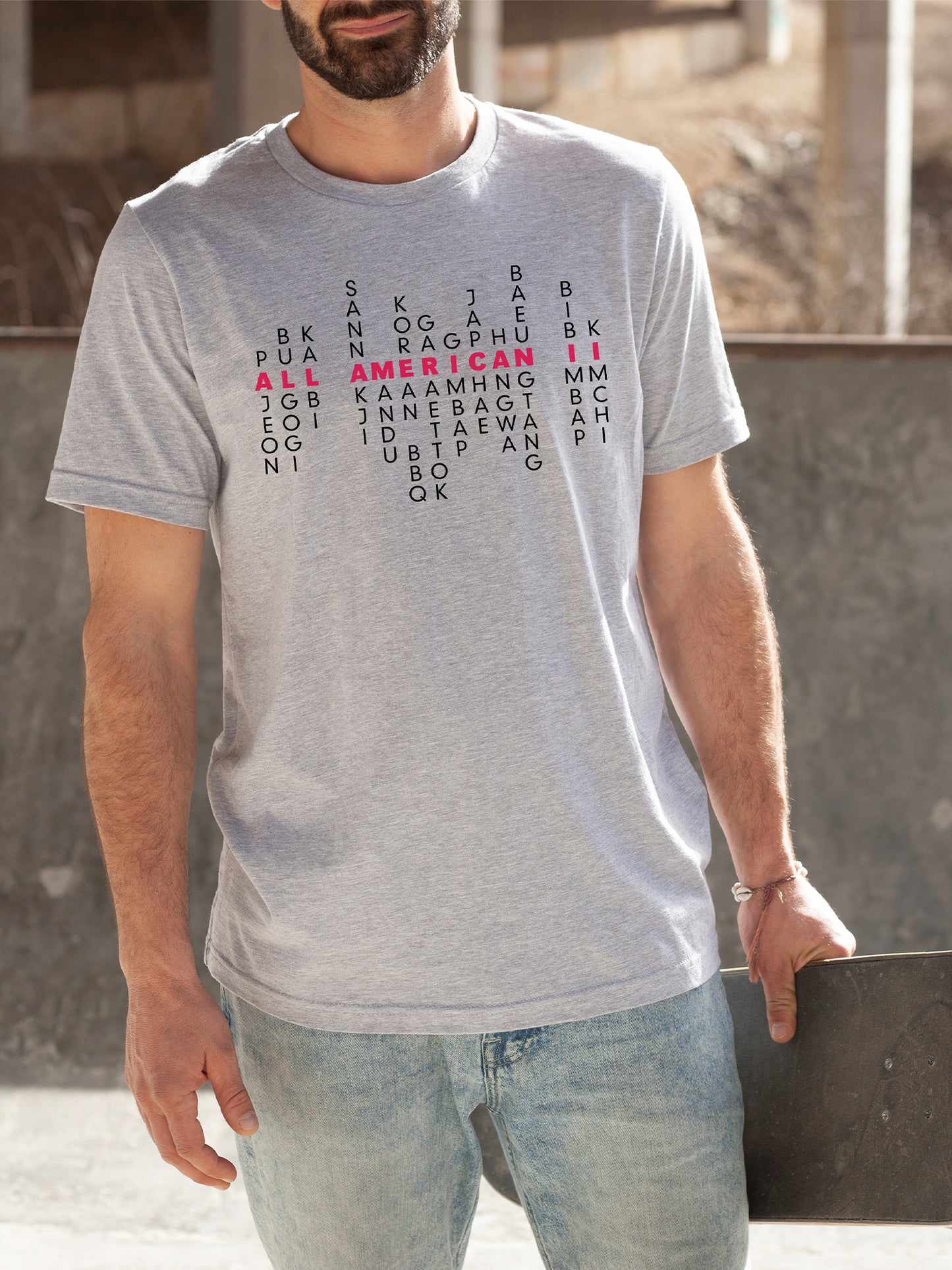 Korean American Pride: Masitda Edition - Men's T-Shirt - Gray Heather