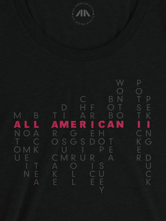 Chinese American Pride: Pinyin Edition - Women's Tri-Blend Tee - Unitone Design - Solid Black