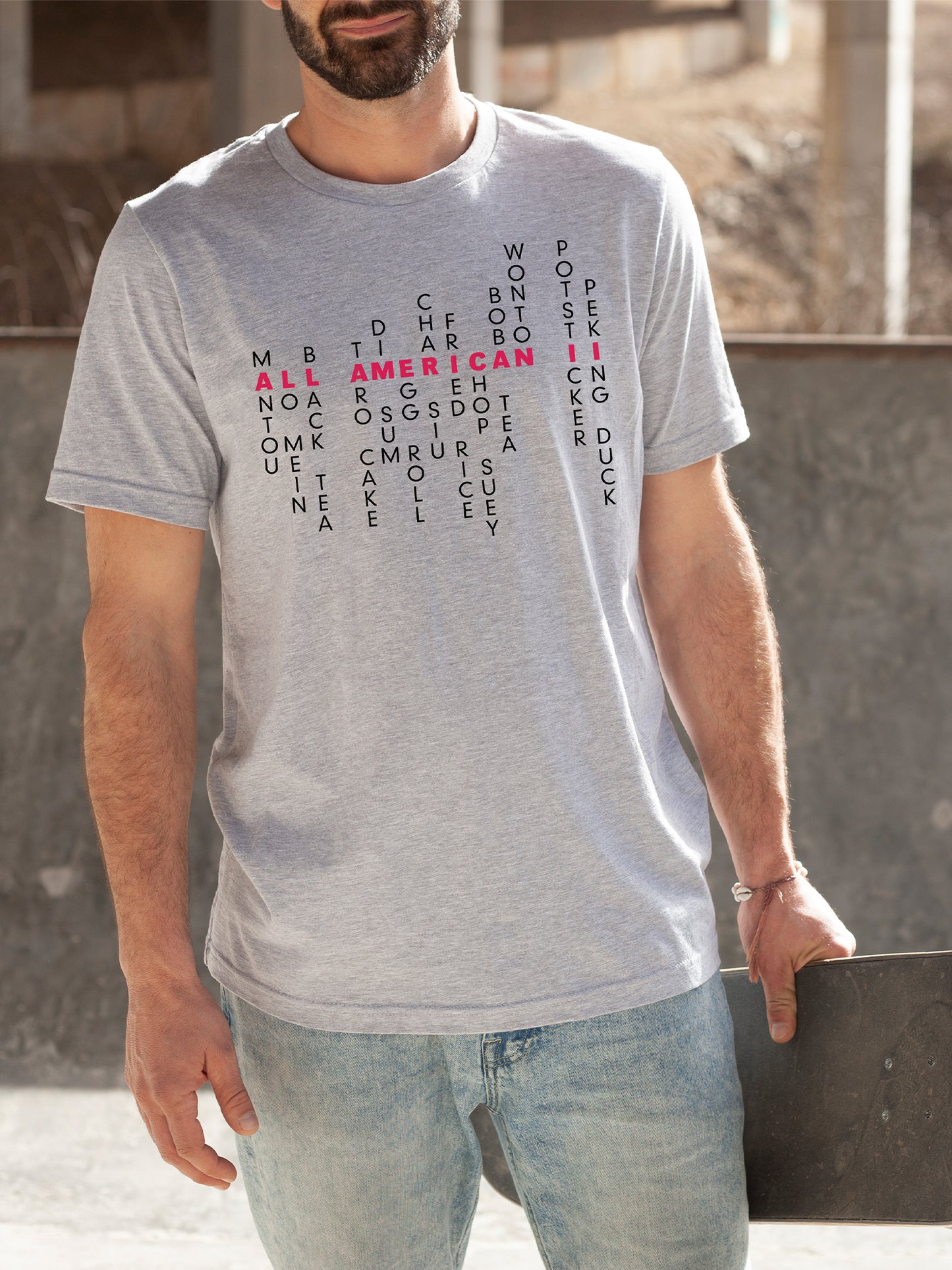 Chinese American Pride: Pinyin Edition -  Men's T-Shirt - Gray Heather