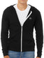 Asian American Pride Unisex Tri-Blend Zipped Lightweight Hoodie - Solid Black