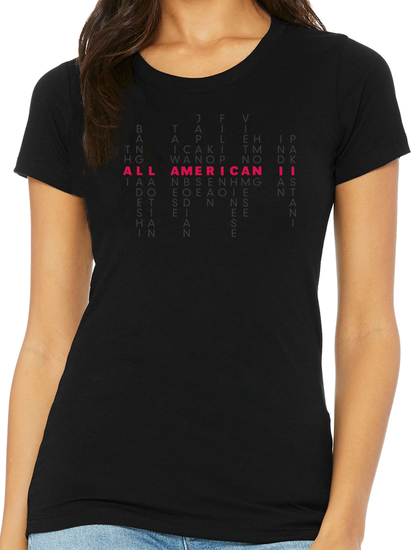 Asian American Pride Women's Tri-Blend Tee - Unitone Design - Solid Black