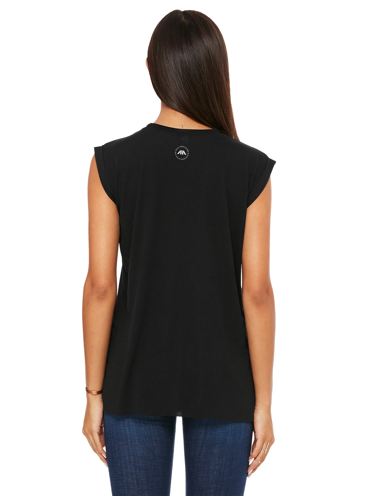 Chinese American Pride: Pinyin Edition - Women's Flowy Muscle Tee - Solid Black