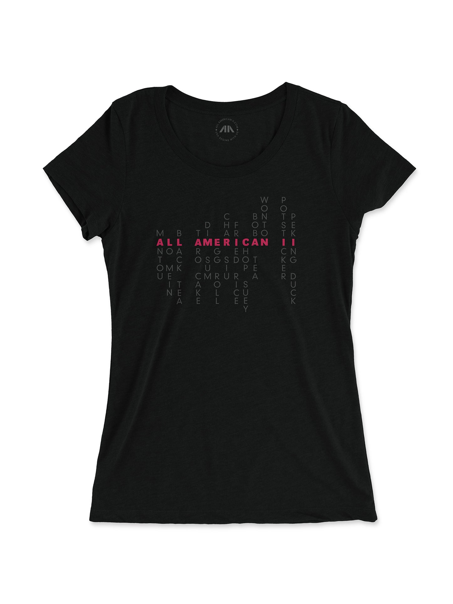 Chinese American Pride: Pinyin Edition - Women's Tri-Blend Tee - Unitone Design - Solid Black