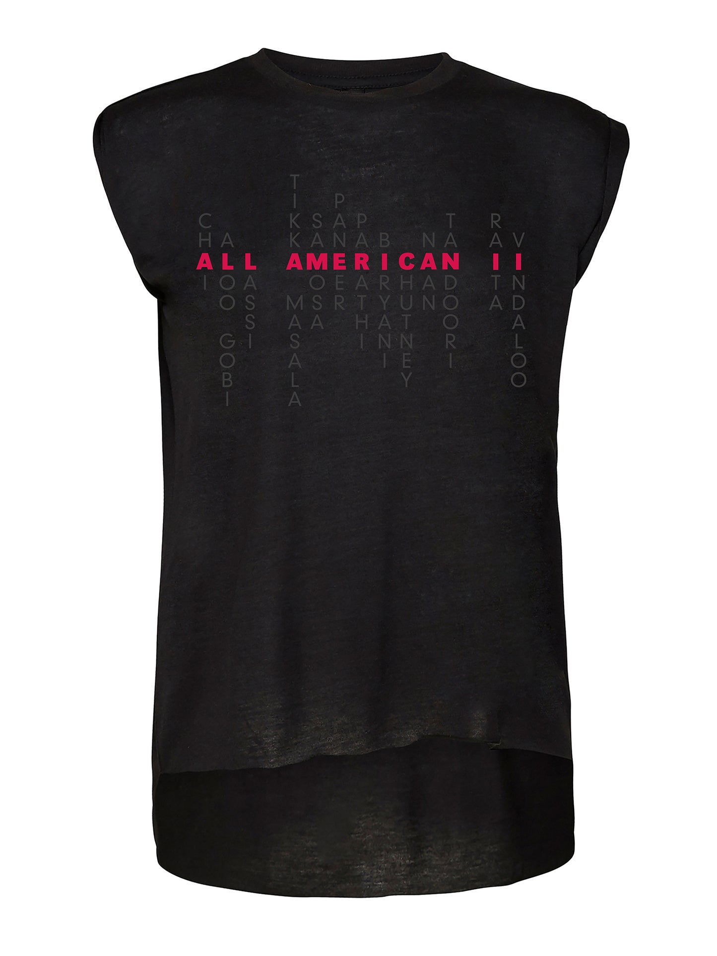 Indian American Pride: Svaadisht Edition - Women's Flowy Muscle Tee - Unitone Design - Solid Black