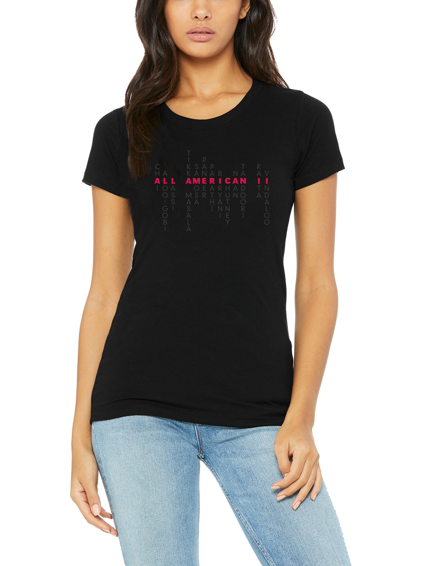 Indian American Pride: Svaadisht Edition - Women's Tri-Blend Tee - Unitone Design - Solid Black