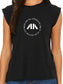 USA Begins with US Women's Flowy Muscle Tee - Solid Black