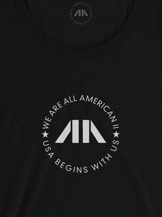 USA Begins with US Women's Tri-Blend Tee - Solid Black