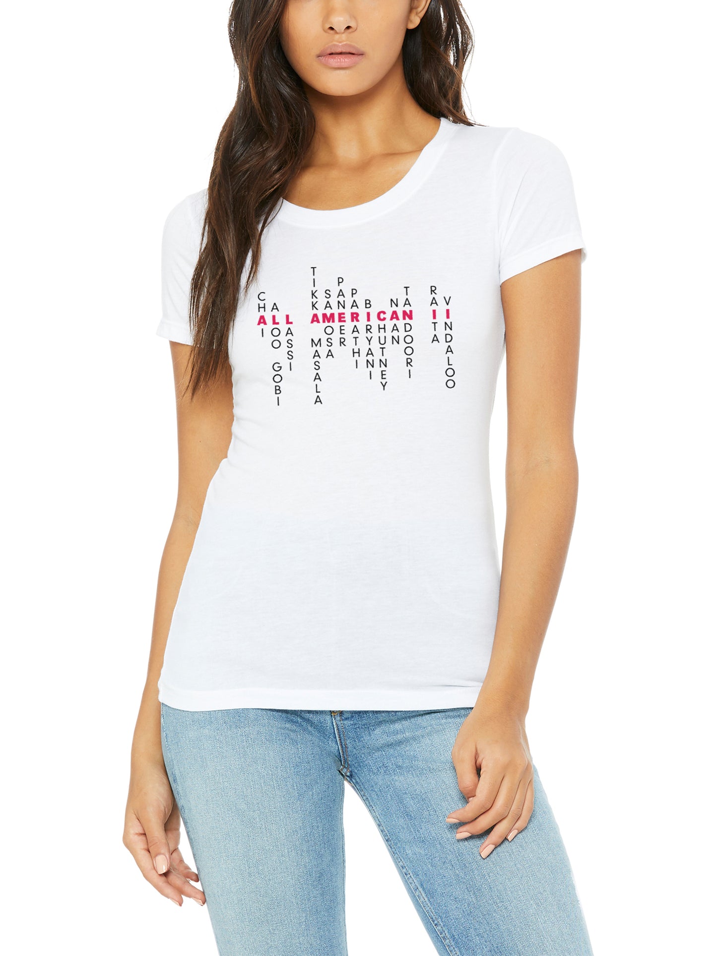 Indian American Pride: Svaadisht Edition - Women's Tri-Blend Tee - Solid White