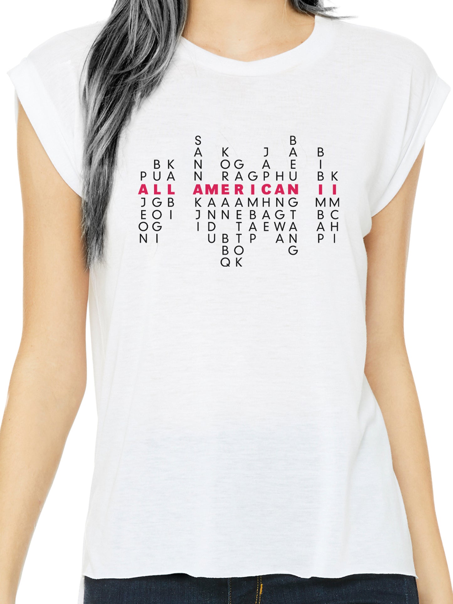 Korean American Pride: Masitda Edition - Women's Flowy Muscle Tee - Solid White