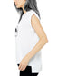 USA Begins with US Women's Flowy Muscle Tee - Solid White