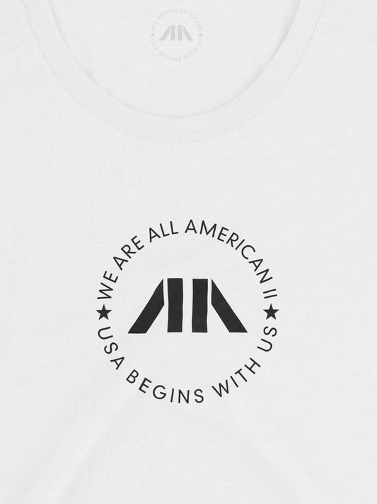 USA Begins with US Women's Tri-Blend Tee - Solid White